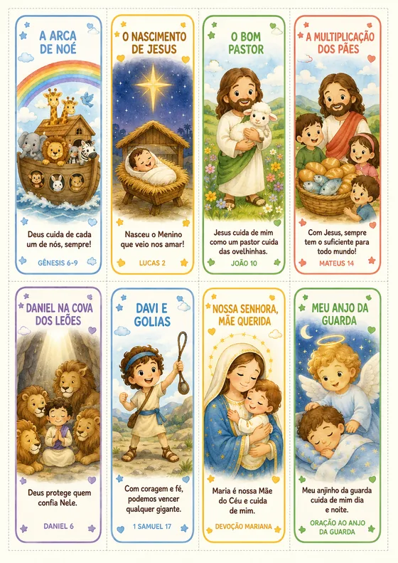 16 Marcadores Católicos Infantis